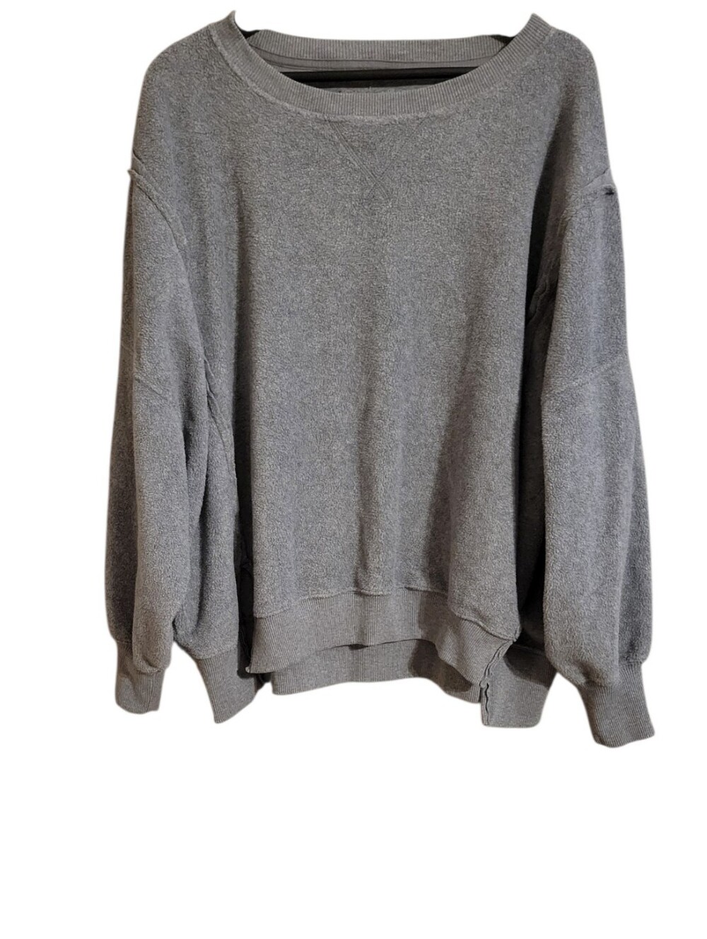 American Eagle Seriously Huggable Gray Fleece Sweatshirt